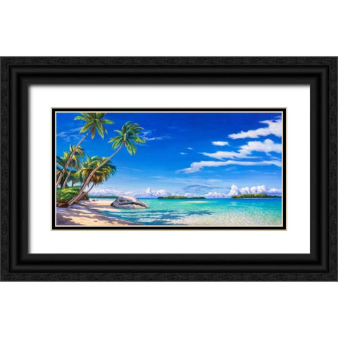 Spiaggia tropicale Black Ornate Wood Framed Art Print with Double Matting by Galasso, Adriano