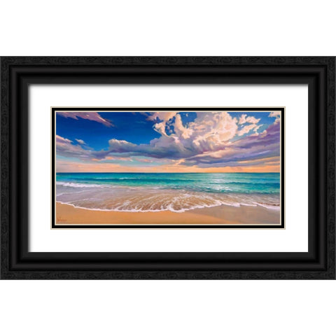 Onda d Oceano Black Ornate Wood Framed Art Print with Double Matting by Galasso, Adriano