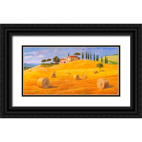 Colline in Toscana Black Ornate Wood Framed Art Print with Double Matting by Galasso, Adriano