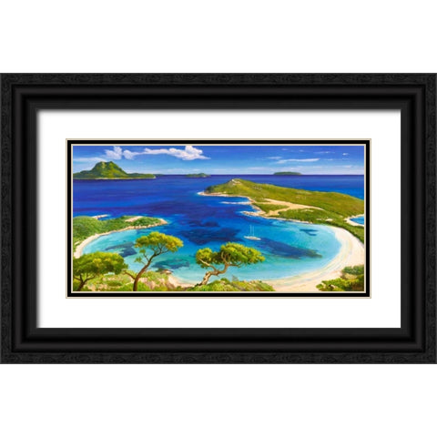 Mediterraneo Black Ornate Wood Framed Art Print with Double Matting by Galasso, Adriano