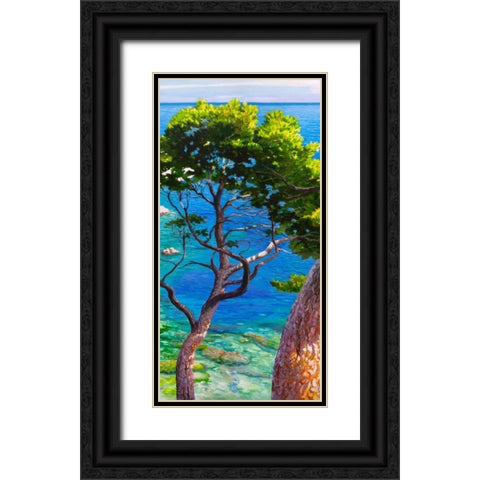 Lavandou II Black Ornate Wood Framed Art Print with Double Matting by Galasso, Adriano