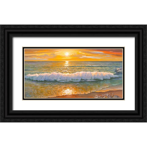 Onda della sera Black Ornate Wood Framed Art Print with Double Matting by Galasso, Adriano