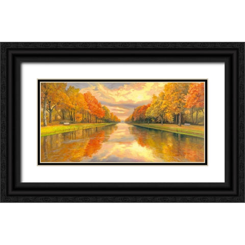 Boulevard sull acqua Black Ornate Wood Framed Art Print with Double Matting by Galasso, Adriano