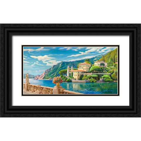 Villa sul lago Black Ornate Wood Framed Art Print with Double Matting by Galasso, Adriano