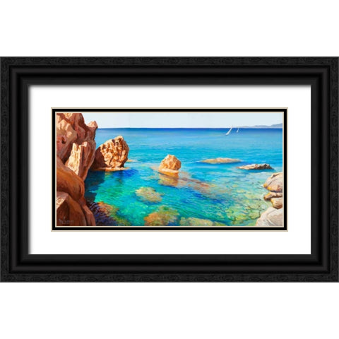 Cala del vento Black Ornate Wood Framed Art Print with Double Matting by Galasso, Adriano