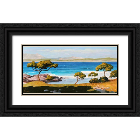 Spiaggia del Mediterraneo Black Ornate Wood Framed Art Print with Double Matting by Galasso, Adriano
