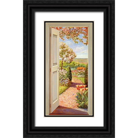 Sul giardino Black Ornate Wood Framed Art Print with Double Matting by Del Missier, Andrea