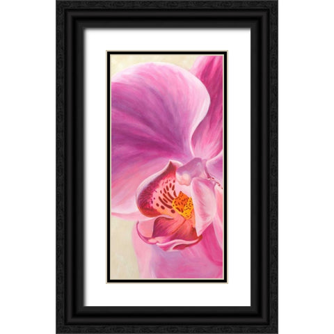 Purple Orchids I Black Ornate Wood Framed Art Print with Double Matting by Ann, Cynthia