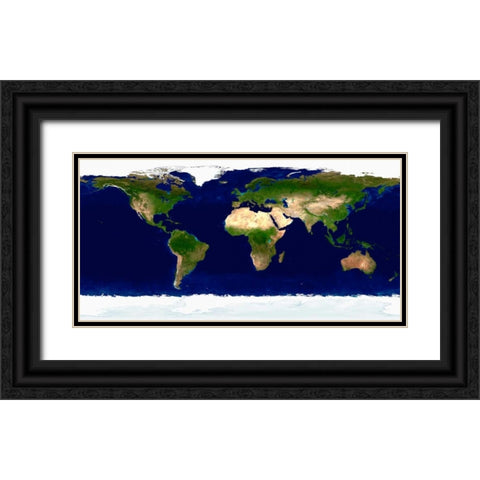 Earth in Daylight Black Ornate Wood Framed Art Print with Double Matting by Nasa