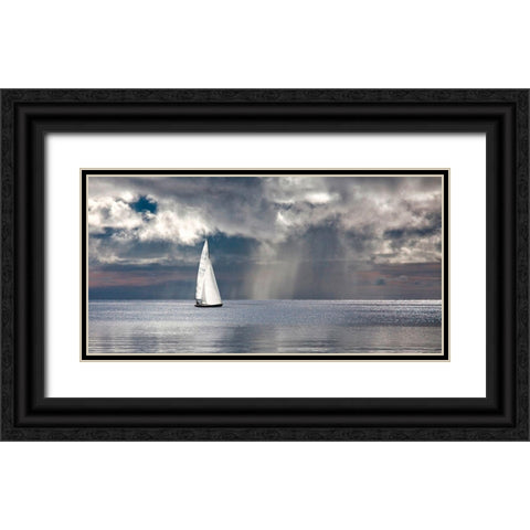 Sailing on a Silver Sea Black Ornate Wood Framed Art Print with Double Matting by Pangea Images