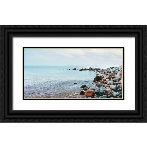 Pebbles on the Beach Black Ornate Wood Framed Art Print with Double Matting by Pangea Images