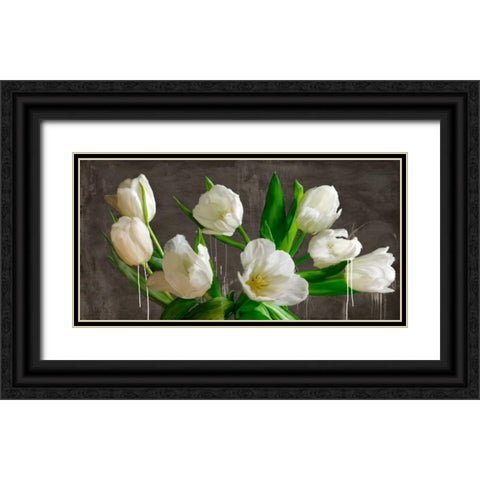 Tulip blackboard Black Ornate Wood Framed Art Print with Double Matting by Vinci, Alex