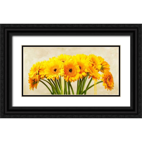 Gerbera Abstraction Black Ornate Wood Framed Art Print with Double Matting by Vinci, Alex