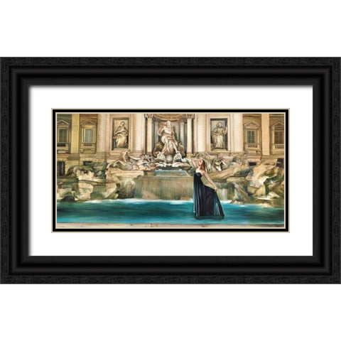 Dolce Vita Black Ornate Wood Framed Art Print with Double Matting by Benson, Pierre