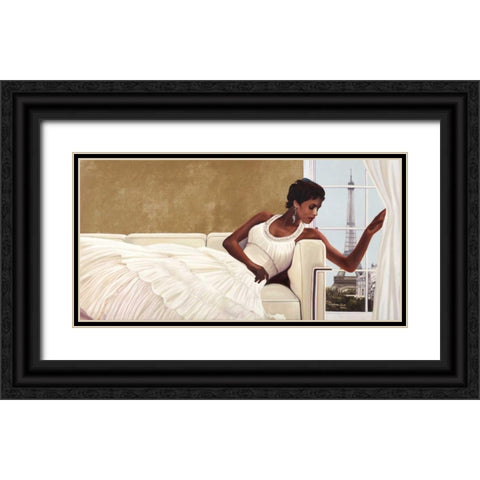 Interieur parisien Black Ornate Wood Framed Art Print with Double Matting by Benson, Pierre