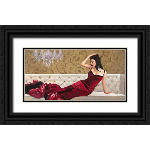 Velvet Black Ornate Wood Framed Art Print with Double Matting by Benson, Pierre