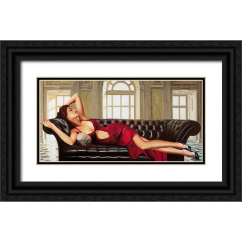 Divine Black Ornate Wood Framed Art Print with Double Matting by Benson, Pierre