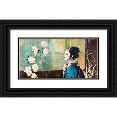 Wild Flower Black Ornate Wood Framed Art Print with Double Matting by Benson, Pierre