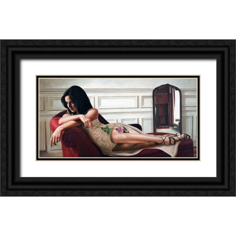Beauty in an Interior Black Ornate Wood Framed Art Print with Double Matting by Benson, Pierre