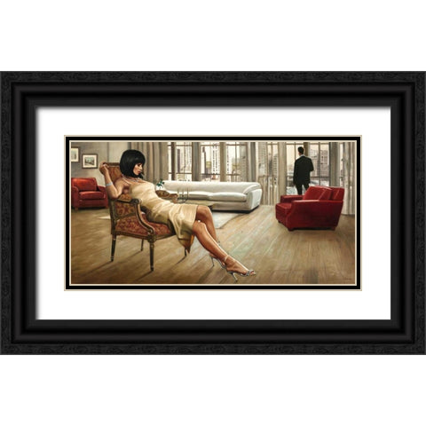 Lovers Nest Black Ornate Wood Framed Art Print with Double Matting by Benson, Pierre