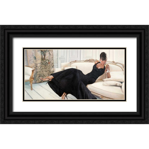 White Interior Black Ornate Wood Framed Art Print with Double Matting by Benson, Pierre