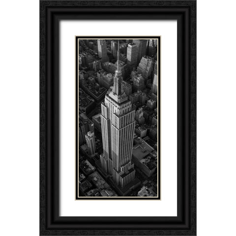 Empire State Building NYC Black Ornate Wood Framed Art Print with Double Matting by Davidson, Cameron