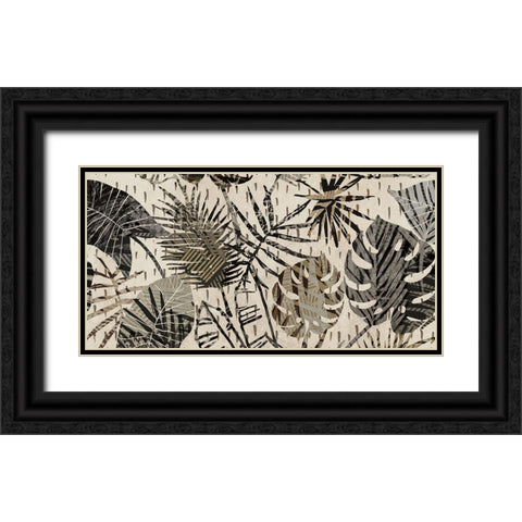 Grey Palms Black Ornate Wood Framed Art Print with Double Matting by Grant, Eve C.