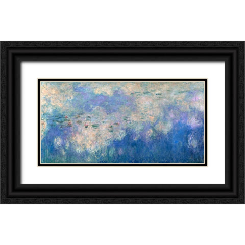 Detail of Waterlilies- The Clouds Black Ornate Wood Framed Art Print with Double Matting by Monet, Claude