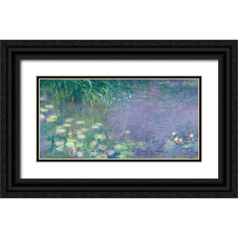 Morning I Black Ornate Wood Framed Art Print with Double Matting by Monet, Claude