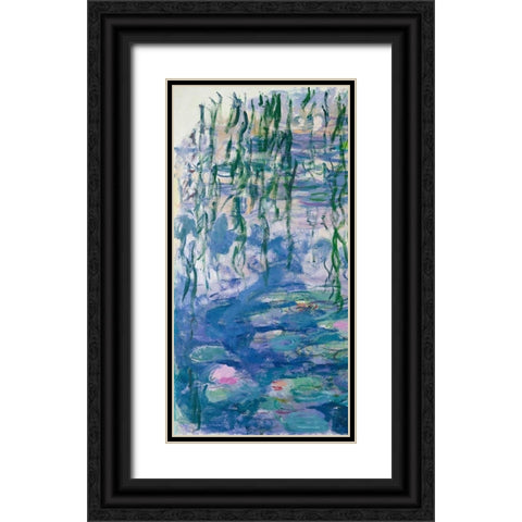 Waterlilies I Black Ornate Wood Framed Art Print with Double Matting by Monet, Claude