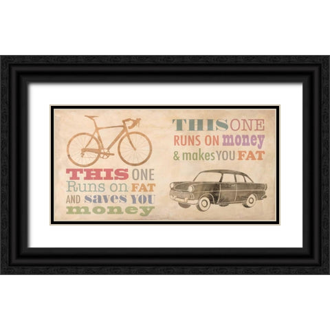 Bike vs Car Black Ornate Wood Framed Art Print with Double Matting by Teller, Skip