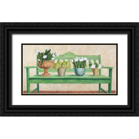 Jardin Francais Black Ornate Wood Framed Art Print with Double Matting by Dellal, Remy