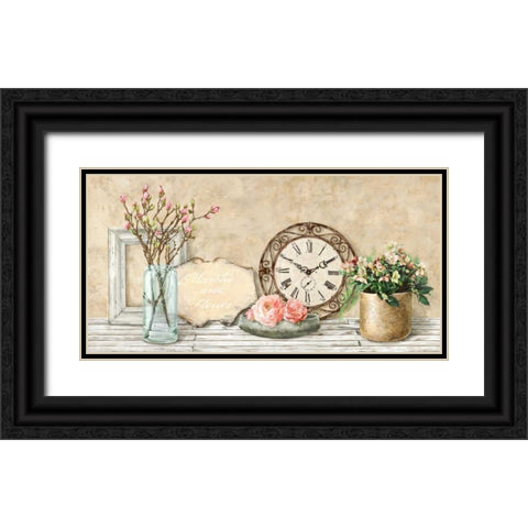 Mon jardin I Black Ornate Wood Framed Art Print with Double Matting by Dellal, Remy