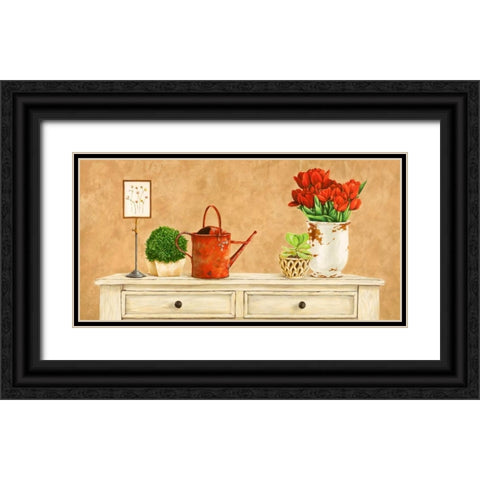 Mon jardin II Black Ornate Wood Framed Art Print with Double Matting by Dellal, Remy