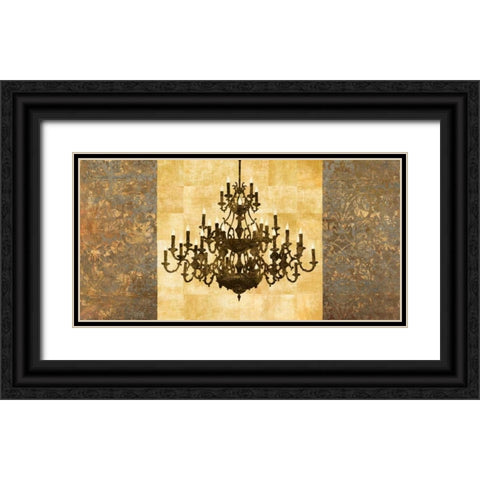 Chandelier Classique Black Ornate Wood Framed Art Print with Double Matting by Dellal, Remy