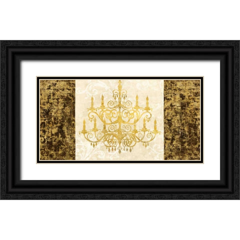 Chandelier Royale Black Ornate Wood Framed Art Print with Double Matting by Dellal, Remy