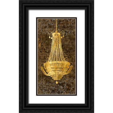 Panneau Chandelier I Black Ornate Wood Framed Art Print with Double Matting by Dellal, Remy