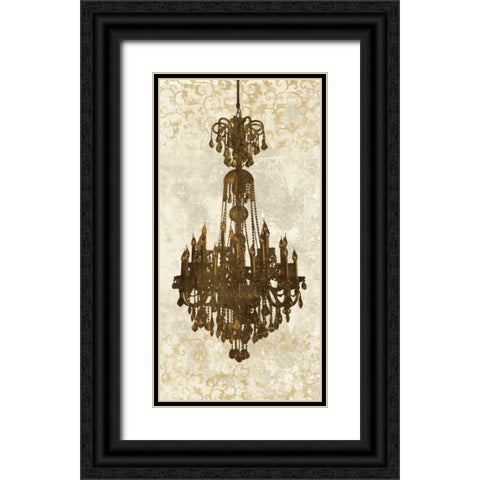 Panneau Chandelier II Black Ornate Wood Framed Art Print with Double Matting by Dellal, Remy