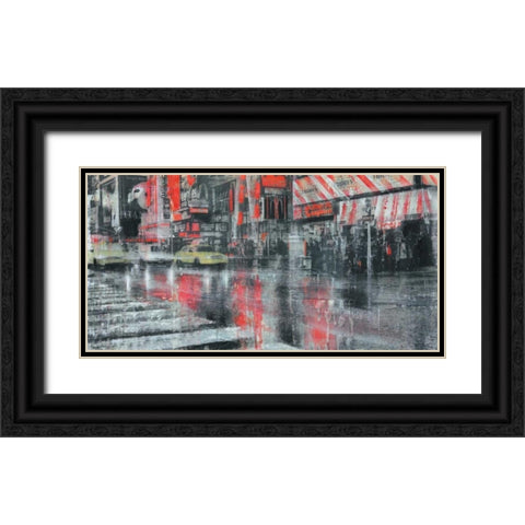 Times Square 2 Black Ornate Wood Framed Art Print with Double Matting by Moschetta, Dario