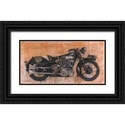 Brough Superior Black Ornate Wood Framed Art Print with Double Matting by Moschetta, Dario