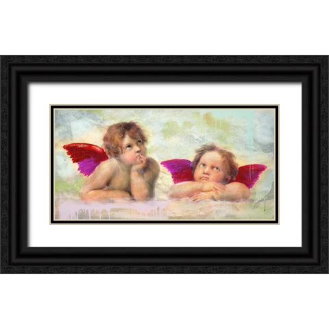 Raphaels Putti 2.0 Black Ornate Wood Framed Art Print with Double Matting by Chestier, Eric