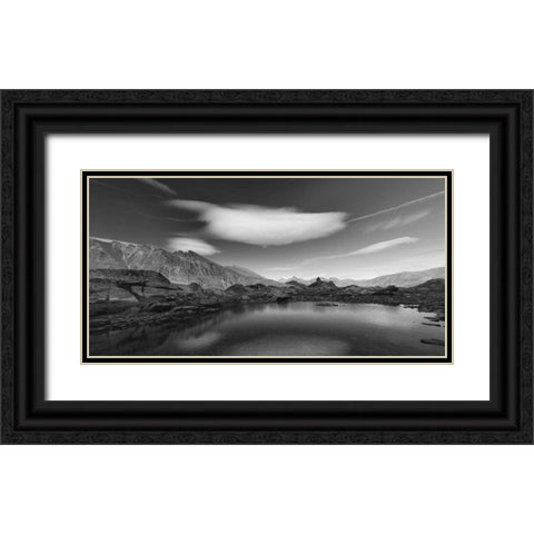 Think Blue Black Ornate Wood Framed Art Print with Double Matting by Ferrua, Fulvio