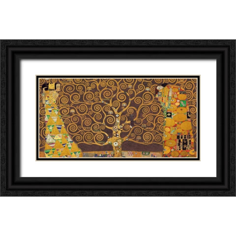 Tree of Life-Brown Black Ornate Wood Framed Art Print with Double Matting by Klimt, Gustav