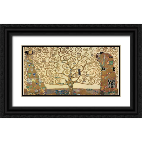 The Tree of Life Black Ornate Wood Framed Art Print with Double Matting by Klimt, Gustav