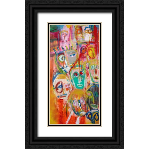Facebook People II Black Ornate Wood Framed Art Print with Double Matting by Corrado, Italo