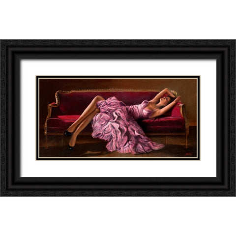 Jasmine Black Ornate Wood Framed Art Print with Double Matting by Silver, John