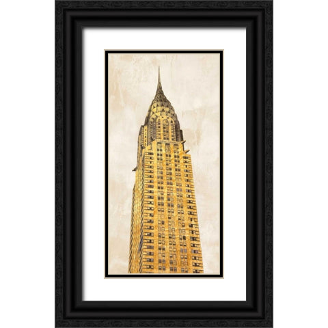 Gilded Skyscraper I Black Ornate Wood Framed Art Print with Double Matting by Joannoo