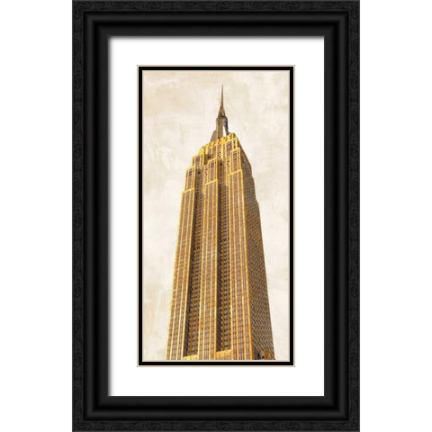 Gilded Skyscraper II Black Ornate Wood Framed Art Print with Double Matting by Joannoo