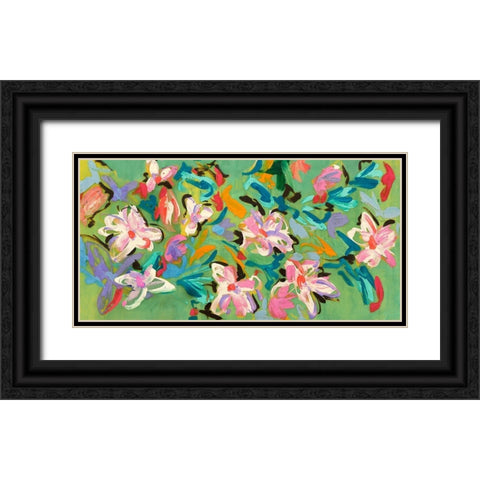 Waterlilies in Summer Black Ornate Wood Framed Art Print with Double Matting by Parr, Kelly