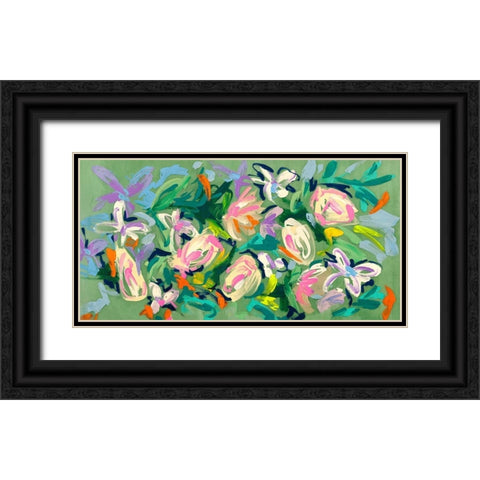 Waterlilies in Spring Black Ornate Wood Framed Art Print with Double Matting by Parr, Kelly